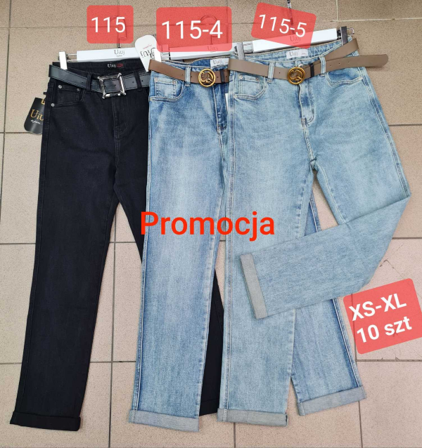 Spodnie damskie jeans Roz XS-XL, 1 Kolor Paczka 10 szt 1